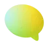 Gradient green speech bubble icon representing social media marketing services at COLAB LA
