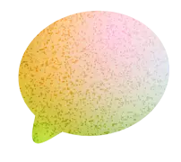 Gradient yellow speech bubble icon representing content marketing and copywriting at COLAB LA